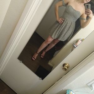 J.O.A. Off The Shoulder Sleeve Tie Lace Dress